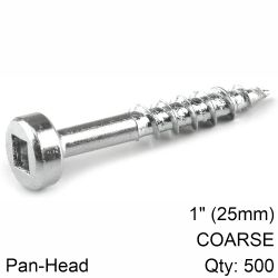 KREG Zinc Pocket Hole Screws 25mm 1.00' #7 Coarse Thread Pan Head 500c